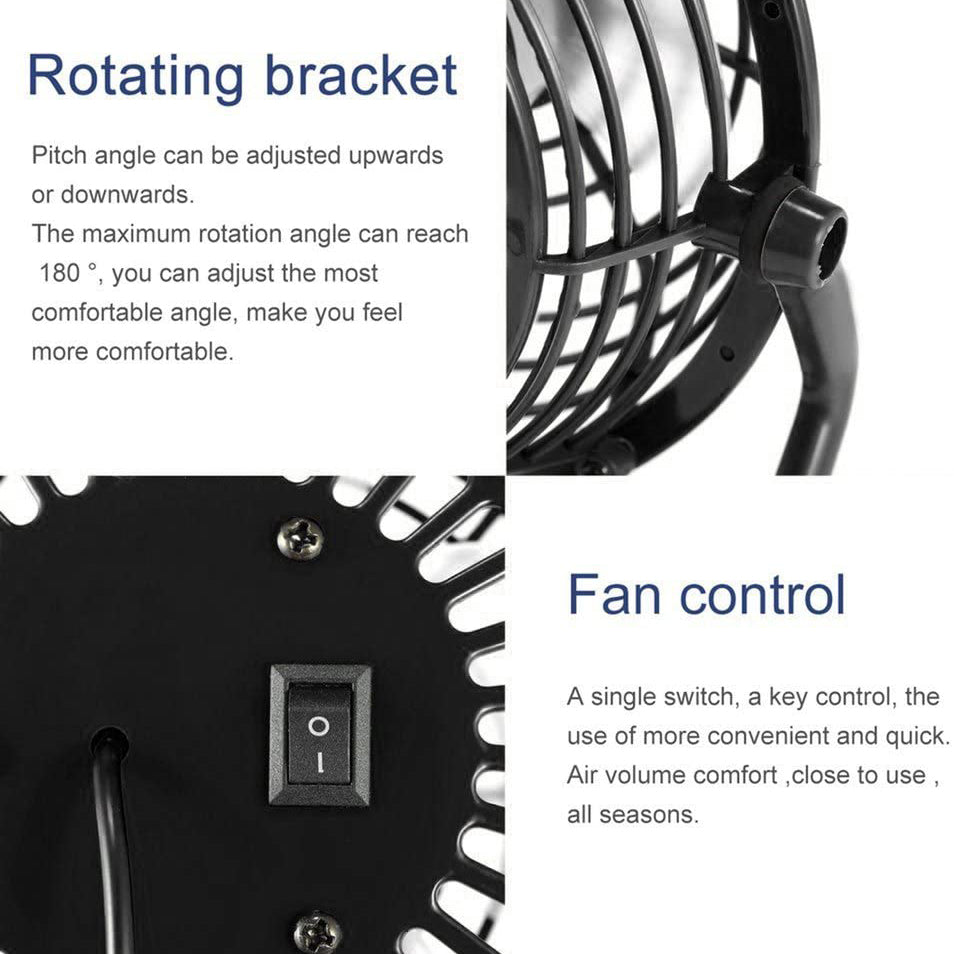5-Inch USB Personal Desk Fan